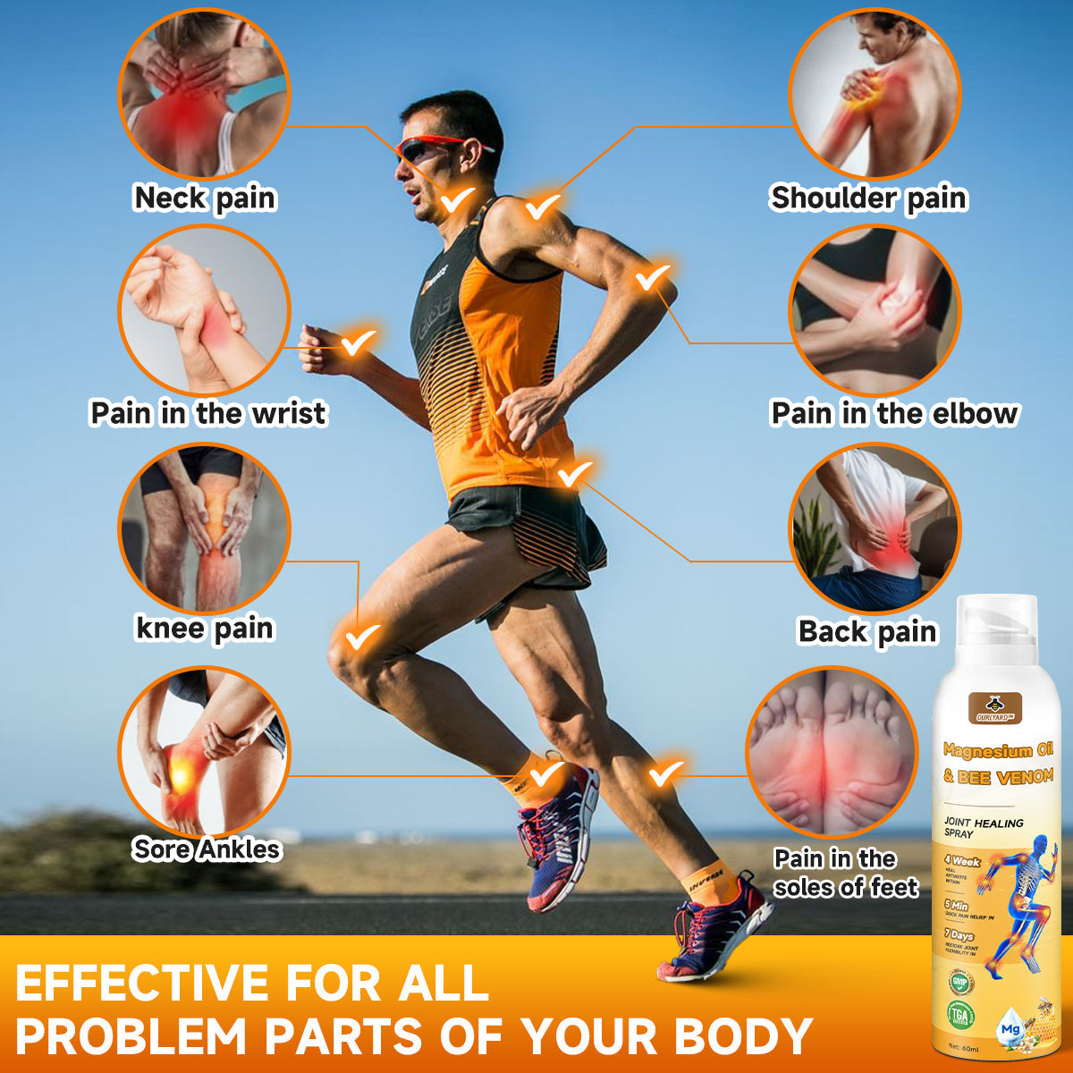 💧🐝 Ourlyard™ Magnézium olaj és méhméreg ízületgyógyító spray👨⚕️