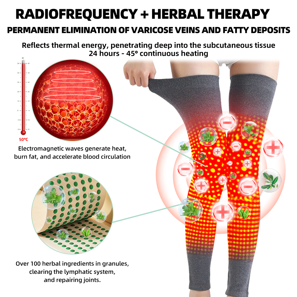 🔥🔥ANYIDEA™ Rádiófrekvenciás gyógynövényes termikus térdtámasz (High Leg Sleeves for Chronic Venous Insufficiency, Spider Veins & Duzzanat)