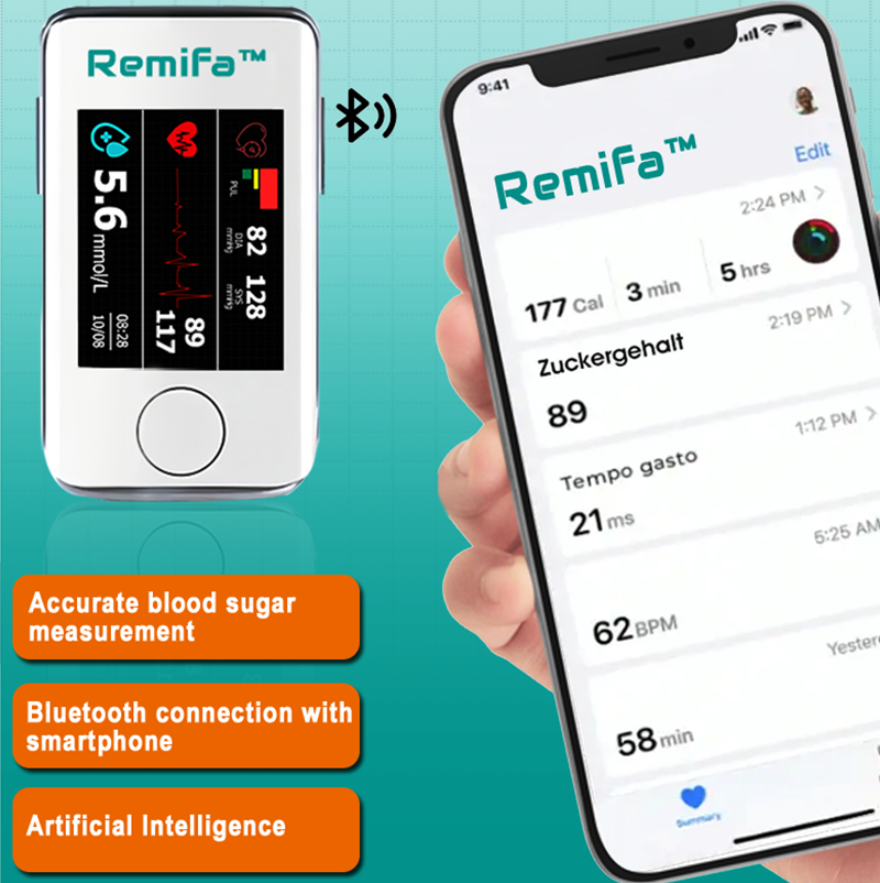 🩸【OFFICIAL STORE】Remifa™ Precíziós glükózfigyelő prémium 👨‍⚕️Non invazív orvosi eszköz + exkluzív ajándék [99,9% pontosság]